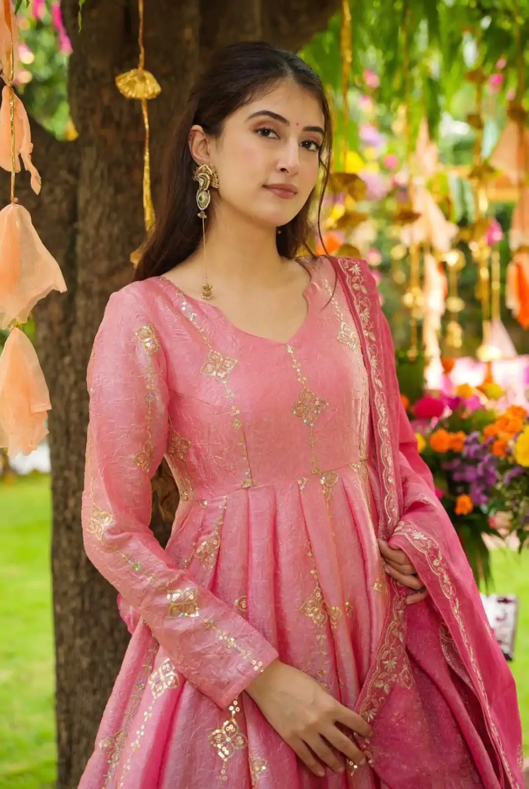 SSR 526 Peach Crunchy Silk With Heavy Embroidery Sequence Work With Fully Flair Salwar Suit Wedding, Party, Festive, Events, Now at just ₹2399. Delivery 4 | Jump Suits, Tops & Bottoms, Track Suits, Salwar suit, Casual Suits, Creative suits, Designer Suits, Palazzo Suits, Party Wear Suits, Patiala Suits, Straight Suits, Trendy Wear