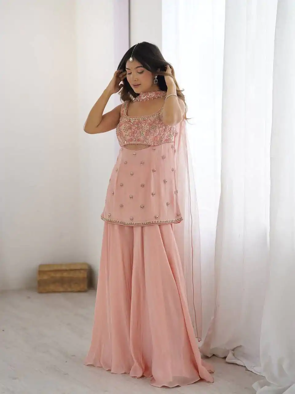 LG 1959 Peach Georgette With Lace Work & Embroidery Work Salwar Suit . Available at ₹1849 only. Delivery 4-6 Working Days. Shop now. | Jump Suits, Tops & Bottoms, Track Suits, Salwar suit, Casual Suits, Creative suits, Designer Suits, Palazzo Suits, Party Wear Suits, Patiala Suits, Straight Suits, Trendy Wear