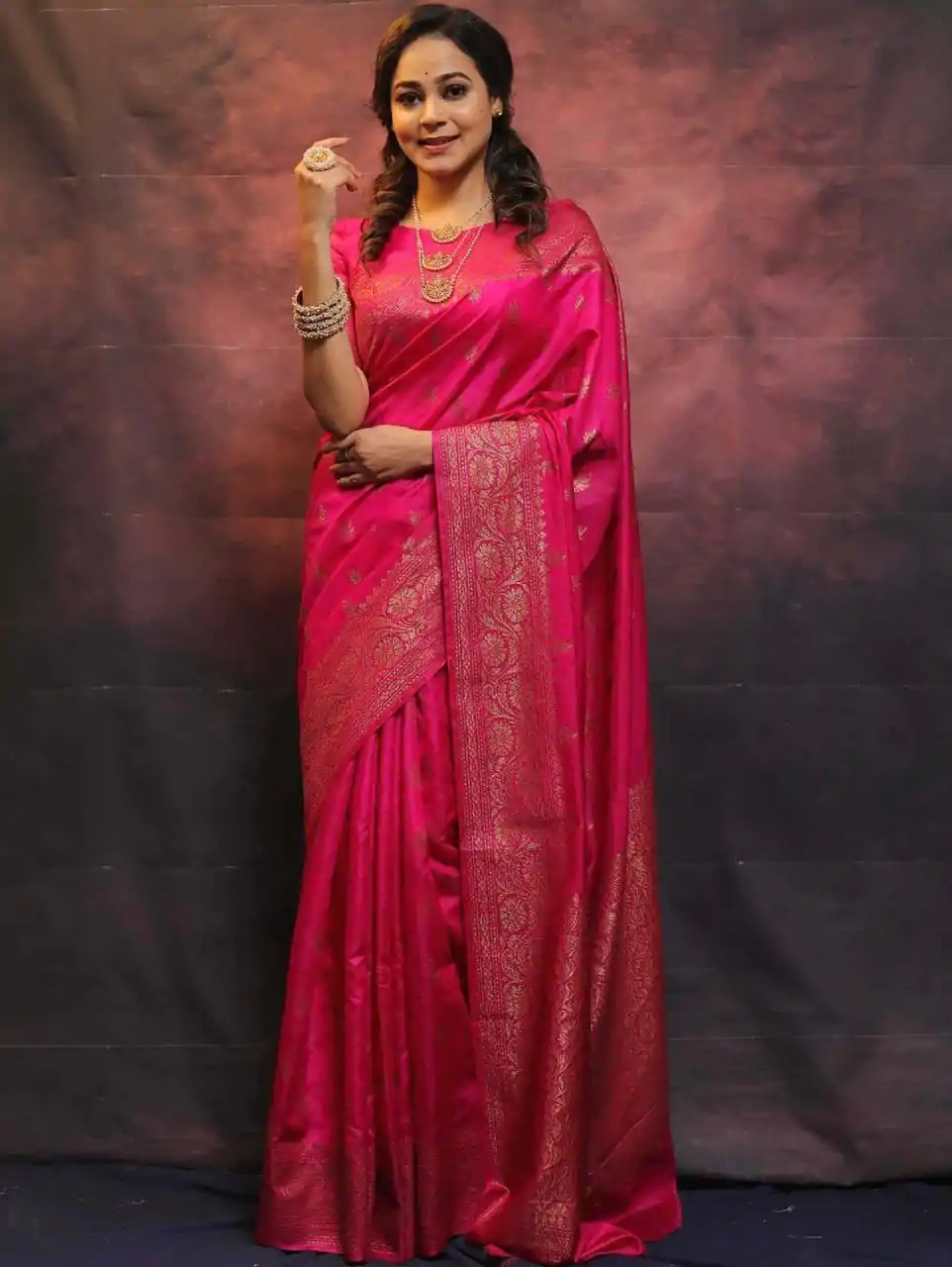 KP 6010 Pink Soft Lichi Silk Jacquard Saree Perfect for Wedding, Party, Traditional Day, Family Gatherings, Sangeet . Grab it for ₹1349. Delivery 4-6 W | Sarees, Bollywood Sarees, Creative Sarees, Designer Sarees, Embroidered Sarees, Ethnic Saree, Modern Digital sarees, Party Wear Sarees