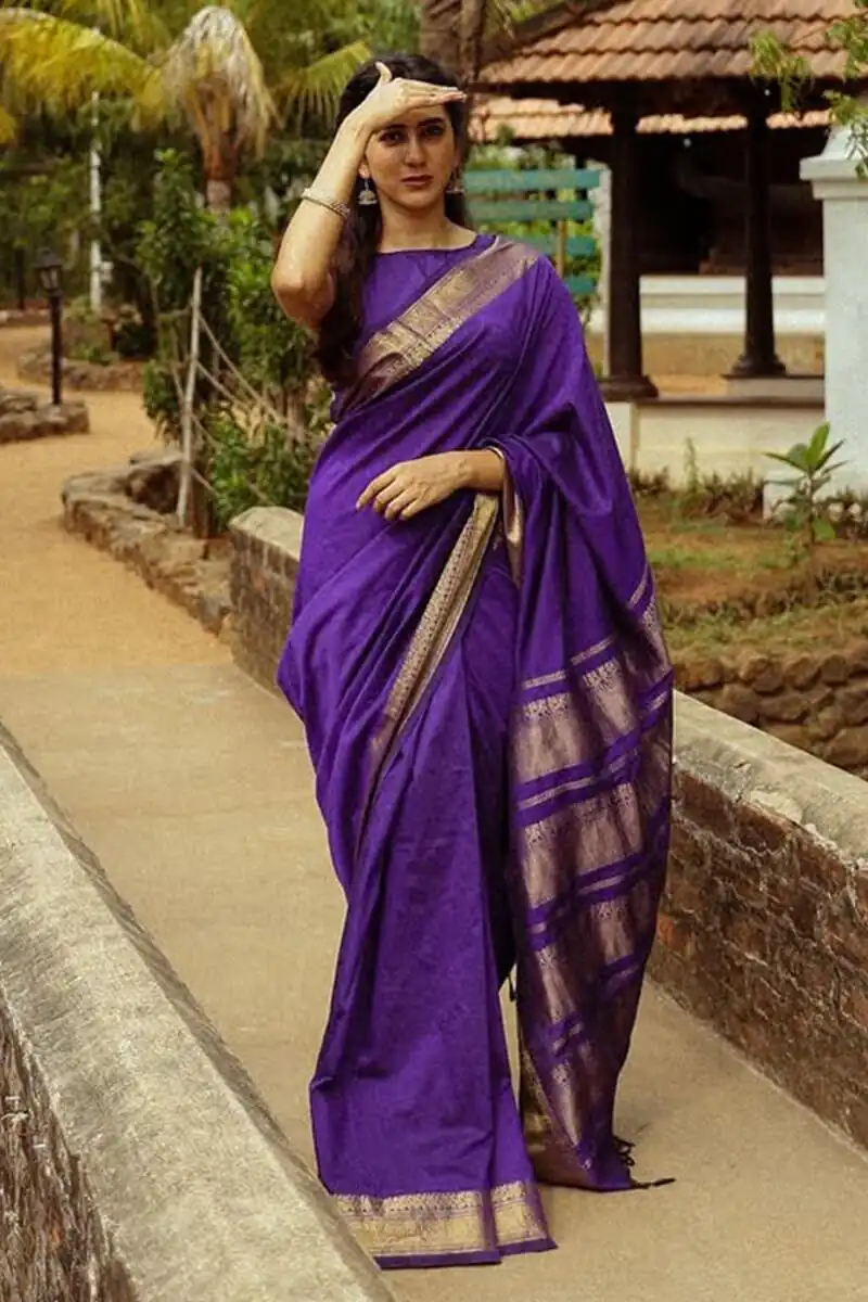 KP 6031 Purple Soft Lichi Silk Cloth Saree with Designer Work. Affordable Price ₹1349. Delivery 4-6 Working Days. Shop now. | Sarees, Bollywood Sarees, Creative Sarees, Designer Sarees, Embroidered Sarees, Ethnic Saree, Modern Digital sarees, Party Wear Sarees