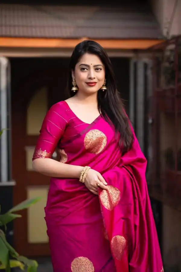 Rani Soft Silk Cloth Pallu Work Saree - Image 3