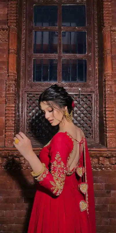 NSR 868 Red Color Heavy Faux Georgette Embroidery fency Sleeve Gown . Special Price ₹1899. Delivery 4-6 Working Days. Shop now. | Gowns, Bollywood Gowns, Creative Gowns, Designer Gowns, Embroidered Gowns, Party Wear Gowns