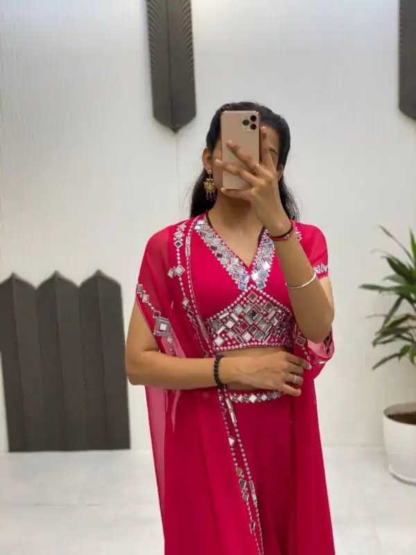 LG 1911 Red in Georgette Embroidery Work & Mirror Work Salwar Suit . Exclusive Offer ₹2399. Delivery 4-6 Working Days. Shop now. | Jump Suits, Salwar suit, Casual Suits, Creative suits, Designer Suits, Palazzo Suits, Party Wear Suits, Patiala Suits, Straight Suits