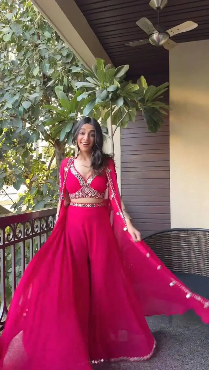 LG 1911 Red in Georgette Embroidery Work & Mirror Work Salwar Suit . Exclusive Offer ₹2399. Delivery 4-6 Working Days. Shop now. | Jump Suits, Salwar suit, Casual Suits, Creative suits, Designer Suits, Palazzo Suits, Party Wear Suits, Patiala Suits, Straight Suits