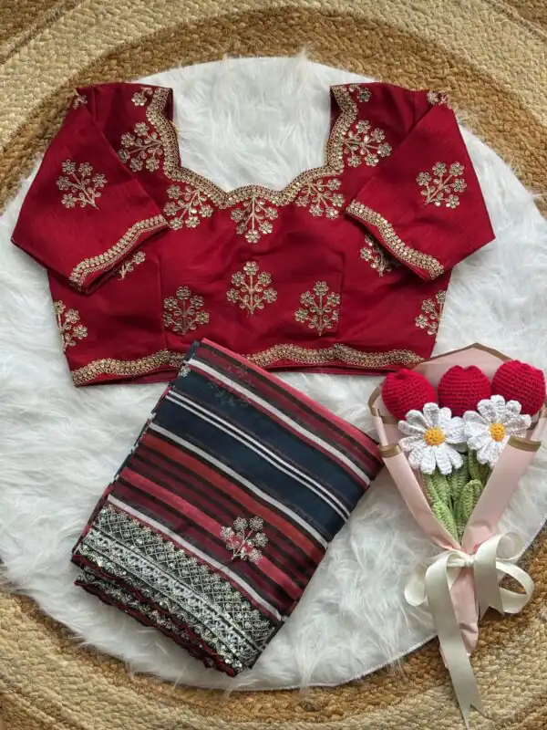 AC MIRA Red in Color Soft Organza Embroidery Work & Lace Work Saree . Get it for ₹2449. Delivery 4-6 Working Days. Shop now. | Sarees, Bollywood Sarees, Creative Sarees, Designer Sarees, Embroidered Sarees, Ethnic Saree, Modern Digital sarees, Party Wear Sarees