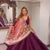 BE 393 Wine Crape Silk Lehenga Choli Perfect for Wedding, Party, Engagement, Anniversary, Traditional Day Get it for ₹1999. Delivery 4-6 Working | Lehenga, Bollywood Lehenga, Creative Lehenga, Designer Lehenga, Embroidered Lehenga, Party Wear Lehenga