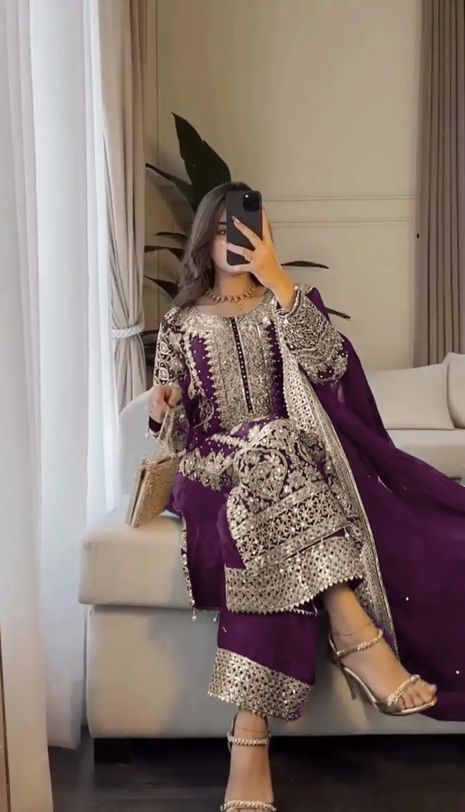 SR 1654 Maroon in Faux Georgette With Heavy Embroidery Sequence Work Wedding, Party, Festive, Events Special 4-6 Working Days At 2599/- Only | Jump Suits, Salwar suit, Casual Suits, Creative suits, Designer Suits, Palazzo Suits, Party Wear Suits, Patiala Suits, Straight Suits