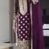 SR 1654 Maroon in Faux Georgette With Heavy Embroidery Sequence Work Wedding, Party, Festive, Events Special 4-6 Working Days At 2599/- Only | Jump Suits, Salwar suit, Casual Suits, Creative suits, Designer Suits, Palazzo Suits, Party Wear Suits, Patiala Suits, Straight Suits
