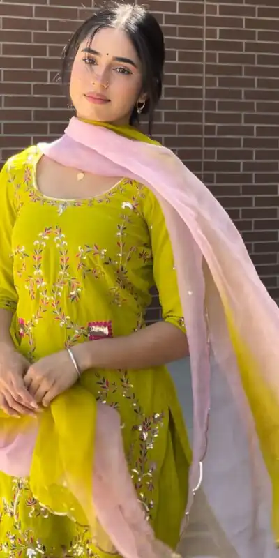 LG 1997 Yellow Georgette Embroidery Work & Lace Work Salwar Suit in . Festive Deal ₹1899. Delivery 4-6 Working Days. Shop now. | Jump Suits, Tops & Bottoms, Track Suits, Salwar suit, Casual Suits, Creative suits, Designer Suits, Palazzo Suits, Party Wear Suits, Patiala Suits, Straight Suits, Trendy Wear