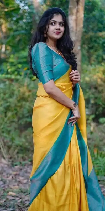 KP 5059 Yellow Color Soft Lichi Silk Cloth. Saree with Designer Work. Get it for ₹1449. Delivery 4-6 Working Days. Shop now. | Sarees, Bollywood Sarees, Creative Sarees, Designer Sarees, Embroidered Sarees, Ethnic Saree, Modern Digital sarees, Party Wear Sarees