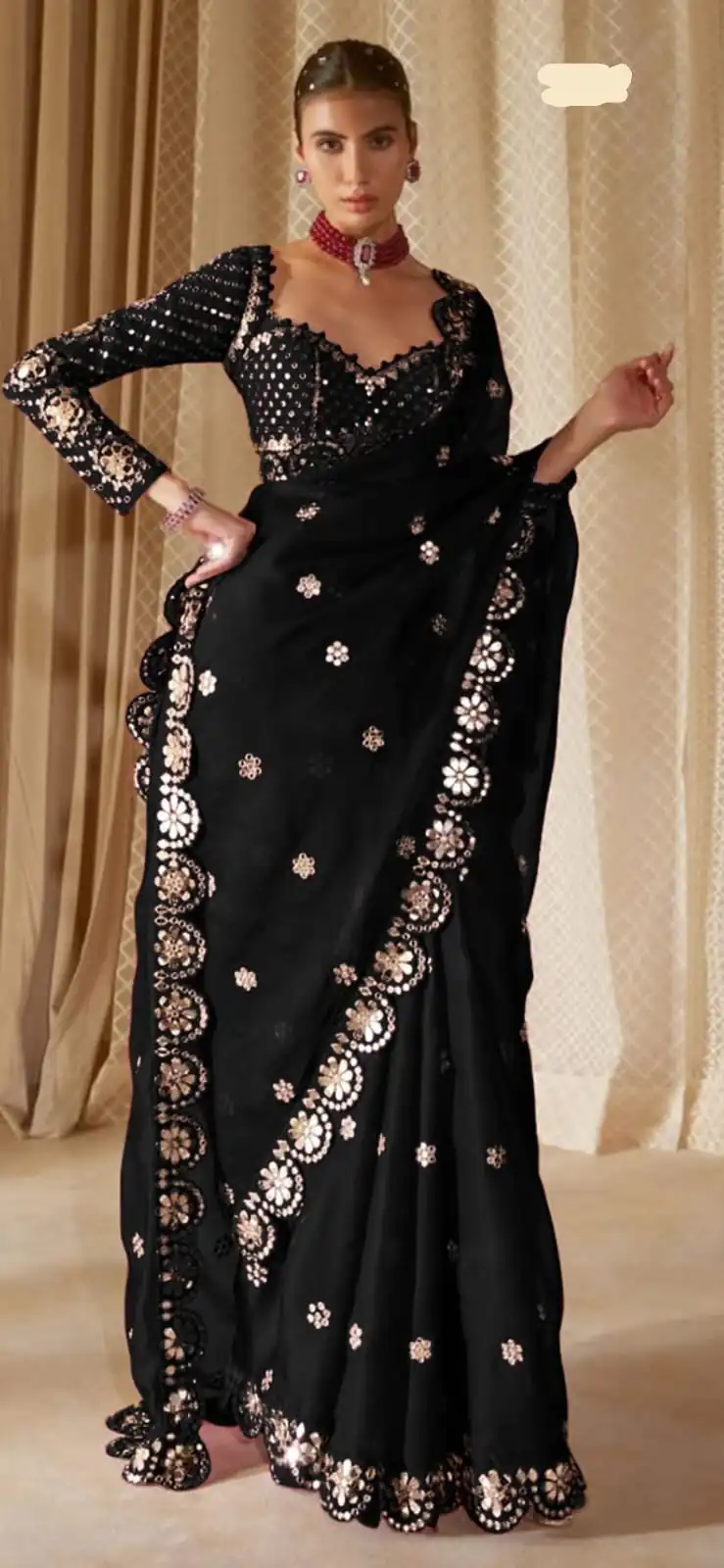 DF 3457 Black Color Georgette Sequence Original Mirror Work Saree Casual, Wedding, Festive, Events . Expected Delivery  4-6 Working Days @2099/- only                                                                                | Sarees, Bollywood Sarees, Creative Sarees, Designer Sarees, Embroidered Sarees, Ethnic Saree, Modern Digital sarees, Party Wear Sarees