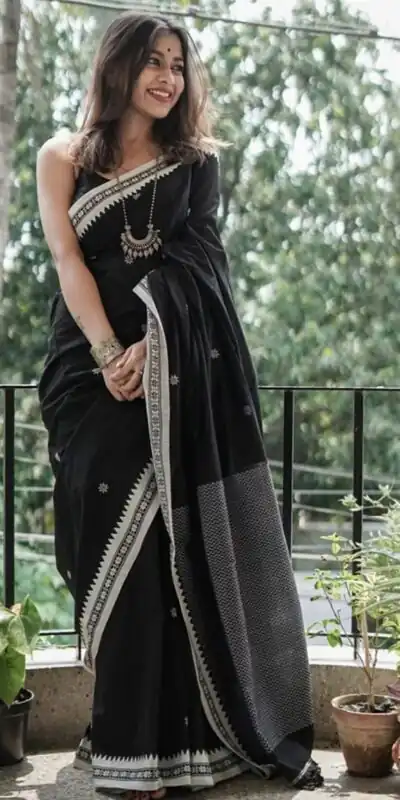 KP 5074 Black Color Soft Lilan Slab Weaving Work Saree Casual, Party Wear, Wedding, Events Etc. Expected Delivery 4-6 Working Days @1449/- | Sarees, Bollywood Sarees, Creative Sarees, Designer Sarees, Embroidered Sarees, Ethnic Saree, Modern Digital sarees, Party Wear Sarees