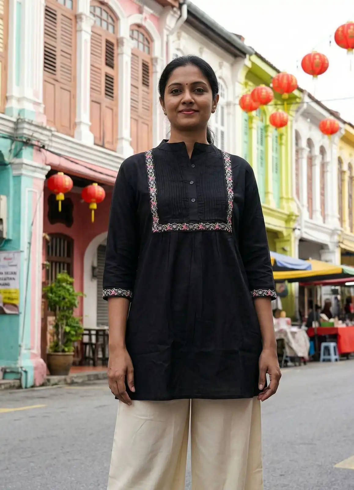 Block Rayon Multi Embroidery Work Kurti