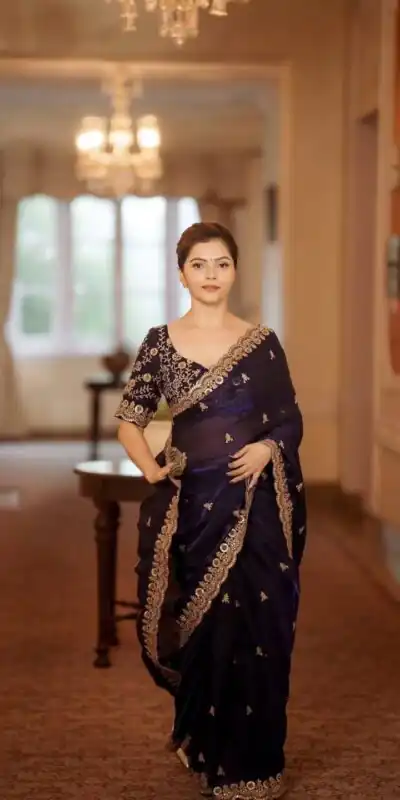 BT 434 Blue Fandy Sattin Silk Saree with Zari Work. Wedding, Party, Festive, Events, Best Price ₹2049. Delivery 4-6 Working Days. Shop now. | Sarees, Bollywood Sarees, Creative Sarees, Designer Sarees, Embroidered Sarees, Ethnic Saree, Modern Digital sarees, Party Wear Sarees