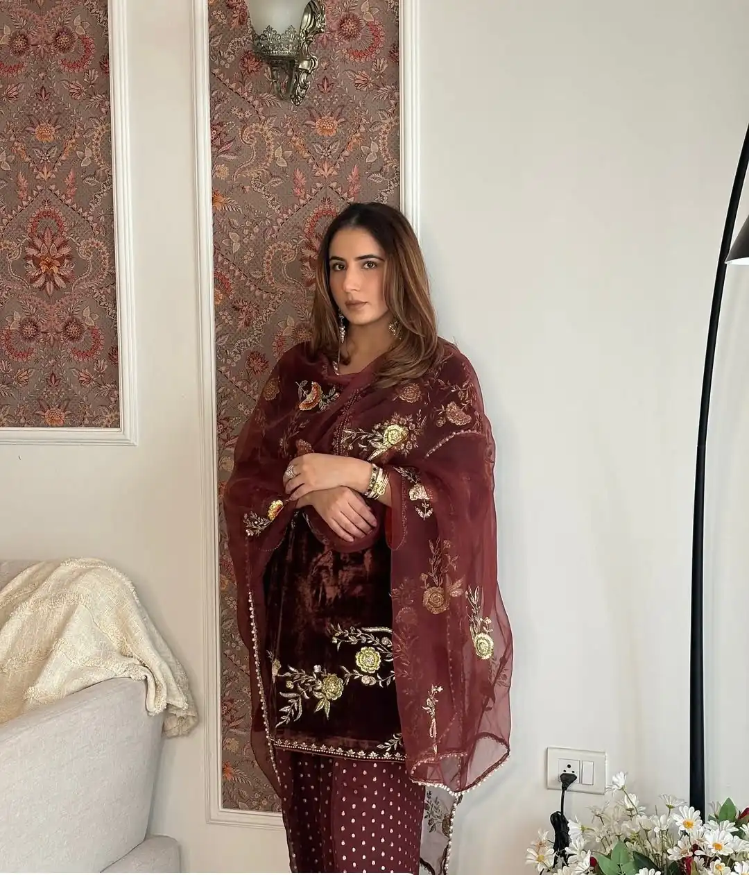 BE 408 Brown Soft Organza Salwar Suit with Lace Work & Embroidery Work. Special Price ₹2049. Delivery 4-6 Working Days. Shop now. | Lehenga, Bollywood Lehenga, Creative Lehenga, Designer Lehenga, Embroidered Lehenga, Party Wear Lehenga