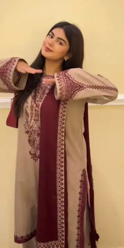 SRK 5274 Chiku Faux Georgette Salwar Suit. Perfect for Wedding, Party, Engagement, Karwa Chauth, Eid – Grab it for ₹2049. Delivery 4-6 Working Days. | Lehenga, Bollywood Lehenga, Creative Lehenga, Designer Lehenga, Embroidered Lehenga, Party Wear Lehenga