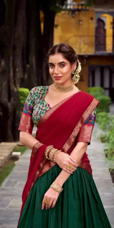 LNB 1244 Green in Aastha Silk Lace Work & Zari Work Lehenga Choli. Grab it for ₹1349. Delivery 4-6 Working Days. Shop now. | Lehenga, Bollywood Lehenga, Creative Lehenga, Designer Lehenga, Embroidered Lehenga, Party Wear Lehenga