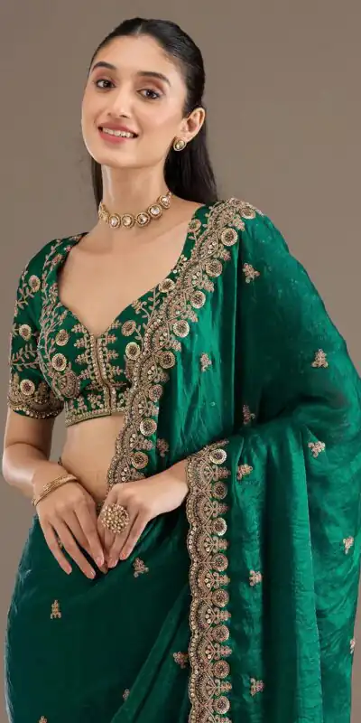BT 434 Green Fandy Sattin Silk Saree with Zari Work. Wedding, Party, Festive, Events, Best Price ₹2049. Delivery 4-6 Working Days. Shop now. | Sarees, Bollywood Sarees, Creative Sarees, Designer Sarees, Embroidered Sarees, Ethnic Saree, Modern Digital sarees, Party Wear Sarees