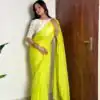 AC CHERRY Lemon Yellow Soft Organza With Handwork Saree Wedding, Party, Festive, Events Affordable Price ₹2099. Delivery 4-6 Working Days. Shop now. | Sarees, Bollywood Sarees, Creative Sarees, Designer Sarees, Embroidered Sarees, Ethnic Saree, Modern Digital sarees, Party Wear Sarees
