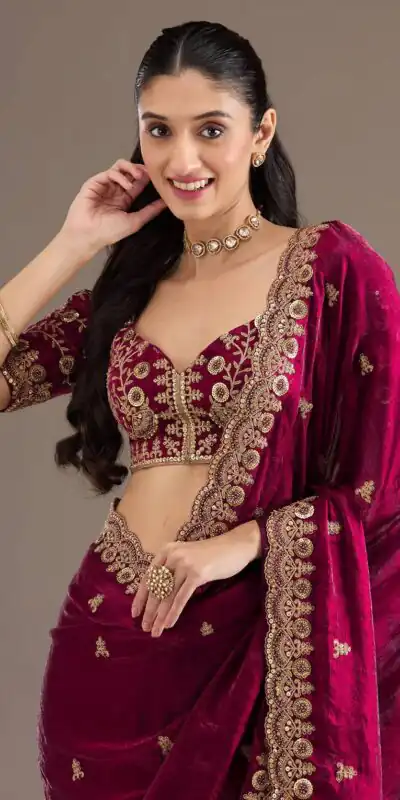 BT 434 Maroon Fandy Sattin Silk Saree with Zari Work. Wedding, Party, Festive, Events, Best Price ₹2049. Delivery 4-6 Working Days. Shop now. | Sarees, Bollywood Sarees, Creative Sarees, Designer Sarees, Embroidered Sarees, Ethnic Saree, Modern Digital sarees, Party Wear Sarees