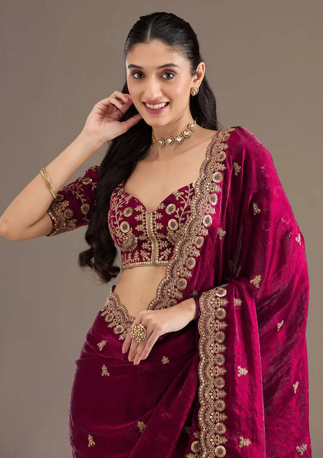 BT 434 Maroon Fandy Sattin Silk Saree with Zari Work. Wedding, Party, Festive, Events, Best Price ₹2049. Delivery 4-6 Working Days. Shop now. | Sarees, Bollywood Sarees, Creative Sarees, Designer Sarees, Embroidered Sarees, Ethnic Saree, Modern Digital sarees, Party Wear Sarees