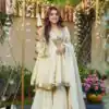 Off White Cosmos Silk Mirror Embroidery Work Salwar Suit