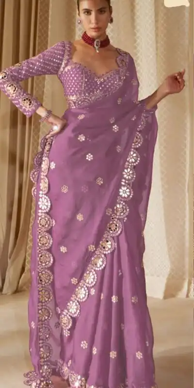 DF 3457 Onion Color Georgette Sequence Original Mirror Work Saree Casual, Wedding, Festive, Events . Expected Delivery 4-6 Working Days @2099/- only | Sarees, Bollywood Sarees, Creative Sarees, Designer Sarees, Embroidered Sarees, Ethnic Saree, Modern Digital sarees, Party Wear Sarees