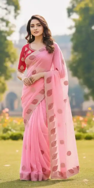 SC 1005 Pink in Soft fandy Silk Embroidery Work & Lace Work Saree . Available at βΉ2499 only. Delivery 4-6 Working Days. Shop now. | Sarees, Bollywood Sarees, Creative Sarees, Designer Sarees, Embroidered Sarees, Ethnic Saree, Modern Digital sarees, Party Wear Sarees