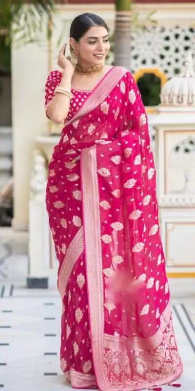 KPR 190 Pink Soft Lichi Silk Jacquard Work Saree with Designer Work Wedding, Party, Festive, Events, Deal ₹1399. Delivery 4-6 Working Days. Shop now. | Sarees, Bollywood Sarees, Creative Sarees, Designer Sarees, Embroidered Sarees, Ethnic Saree, Modern Digital sarees, Party Wear Sarees