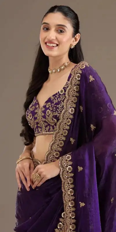 BT 434 Purple Fandy Sattin Silk Saree with Zari Work. Wedding, Party, Festive, Events, Best Price ₹2049. Delivery 4-6 Working Days. Shop now. | Sarees, Bollywood Sarees, Creative Sarees, Designer Sarees, Embroidered Sarees, Ethnic Saree, Modern Digital sarees, Party Wear Sarees