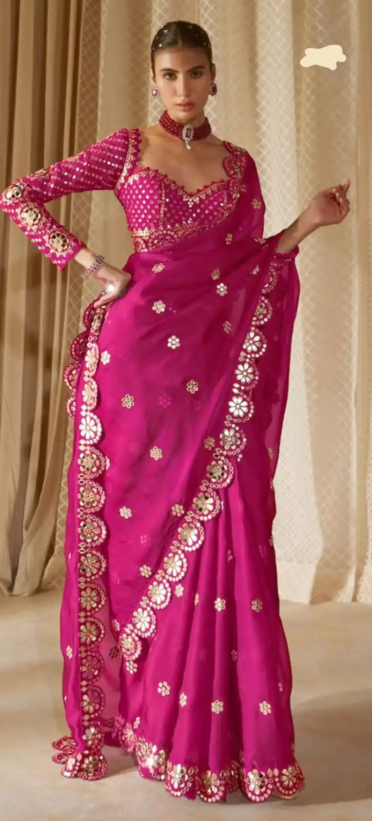 DF 3457 Rani Pink Color Georgette Sequence Original Mirror Work Saree Casual, Wedding, Festive, Events . Expected Delivery  4-6 Working Days @2099/- only                                                                                | Sarees, Bollywood Sarees, Creative Sarees, Designer Sarees, Embroidered Sarees, Ethnic Saree, Modern Digital sarees, Party Wear Sarees