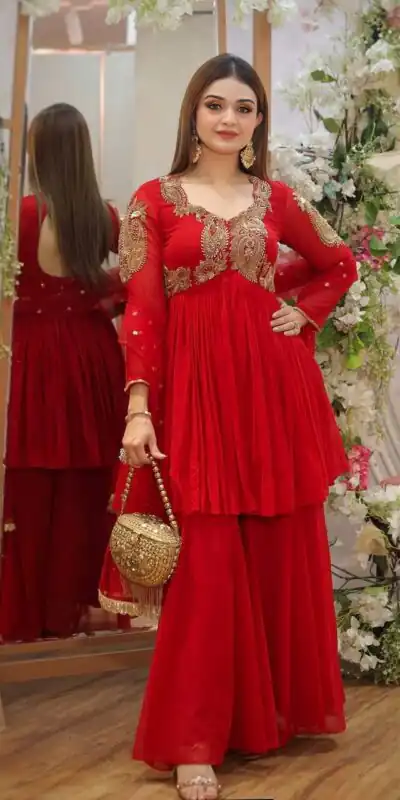 BT 5006 Red Fox Georgette Salwar Suit with Sequins Work & Embroidery Work. Best Price ₹1999. Delivery 4-6 Working Days. Shop now. | Jump Suits, Tops & Bottoms, Track Suits, Salwar suit, Casual Suits, Creative suits, Designer Suits, Palazzo Suits, Party Wear Suits, Patiala Suits, Straight Suits, Trendy Wear
