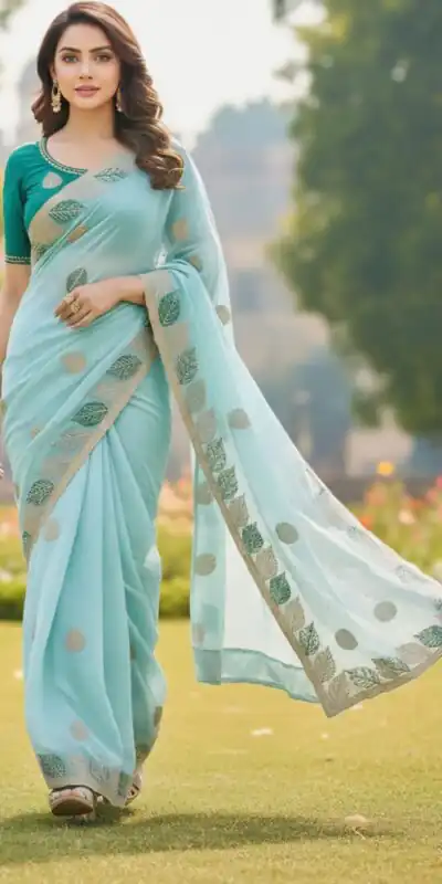 SC 1005 Sky Blue in Soft fandy Silk Embroidery Work & Lace Work Saree . Available at βΉ2499 only. Delivery 4-6 Working Days. Shop now. | Sarees, Bollywood Sarees, Creative Sarees, Designer Sarees, Embroidered Sarees, Ethnic Saree, Modern Digital sarees, Party Wear Sarees