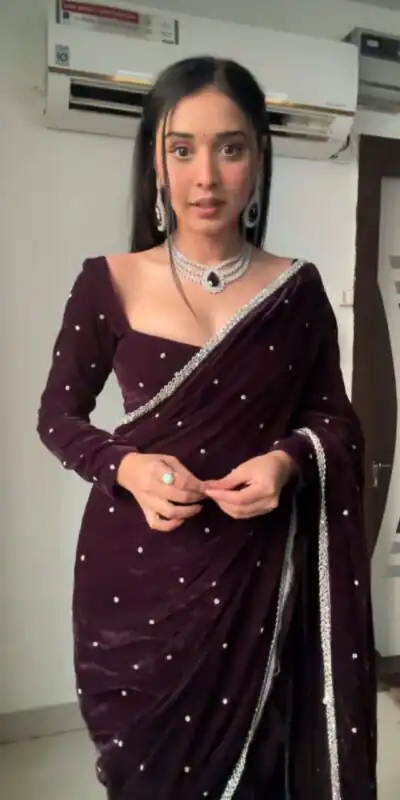 BD 1798 Wine Velvet 9000 with Revert Machine Pearl Work Saree Designer Work. Get it for ₹2049. Delivery 4-6 Working Days. Shop now. | Sarees, Bollywood Sarees, Creative Sarees, Designer Sarees, Embroidered Sarees, Ethnic Saree, Modern Digital sarees, Party Wear Sarees