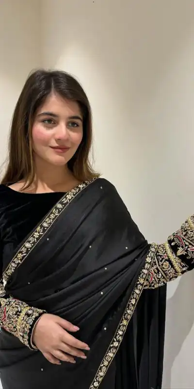 ST 403 Black in 9000 Velvet Embroidery Work & Lace Work Saree . Introductory Price ₹1999. Delivery 4-6 Working Days. Shop now. | Sarees, Bollywood Sarees, Creative Sarees, Designer Sarees, Embroidered Sarees, Ethnic Saree, Modern Digital sarees, Party Wear Sarees