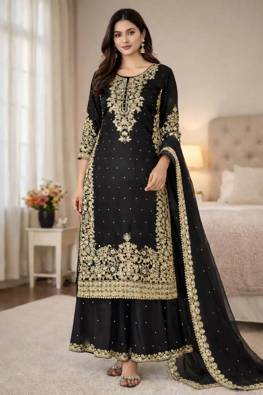 SSR 535 Black in Organza Silk Embroidery Work Salwar Suit . Available at ₹2399 only. Delivery 4-6 Working Days. Shop now. | Jump Suits, Tops & Bottoms, Track Suits, Salwar suit, Casual Suits, Creative suits, Designer Suits, Palazzo Suits, Party Wear Suits, Patiala Suits, Straight Suits, Trendy Wear