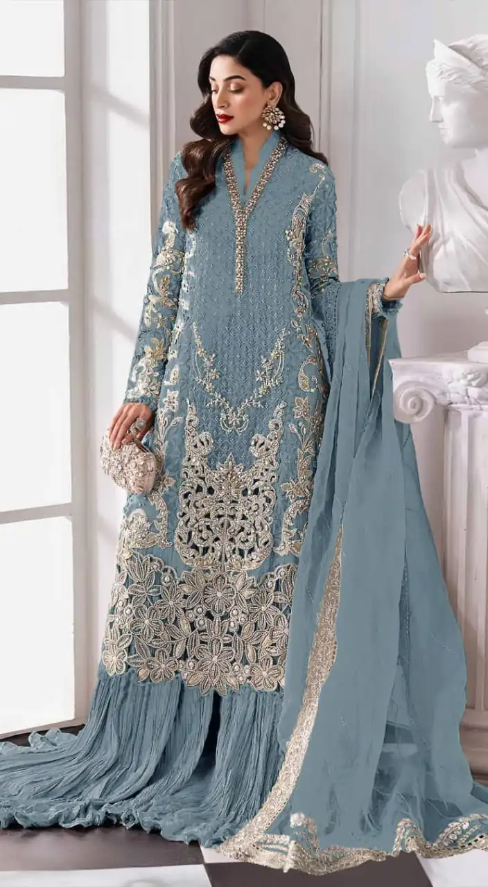 FC 1192 Blue Color Georgette Salwar Suit with Embroidery Work. Introductory Price ₹2499. Delivery 4-6 Working Days. Shop now. | Jump Suits, Tops & Bottoms, Track Suits, Salwar suit, Casual Suits, Creative suits, Designer Suits, Palazzo Suits, Party Wear Suits, Patiala Suits, Straight Suits, Trendy Wear