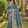 MB 9 Blue Color Satin Silk Saree with Lace Work & Zari Work. Wedding, Party, Festive, Events Exclusive Offer ₹2149. Delivery 4-6 Working Days. Shop now. | Sarees, Bollywood Sarees, Creative Sarees, Designer Sarees, Embroidered Sarees, Ethnic Saree, Modern Digital sarees, Party Wear Sarees
