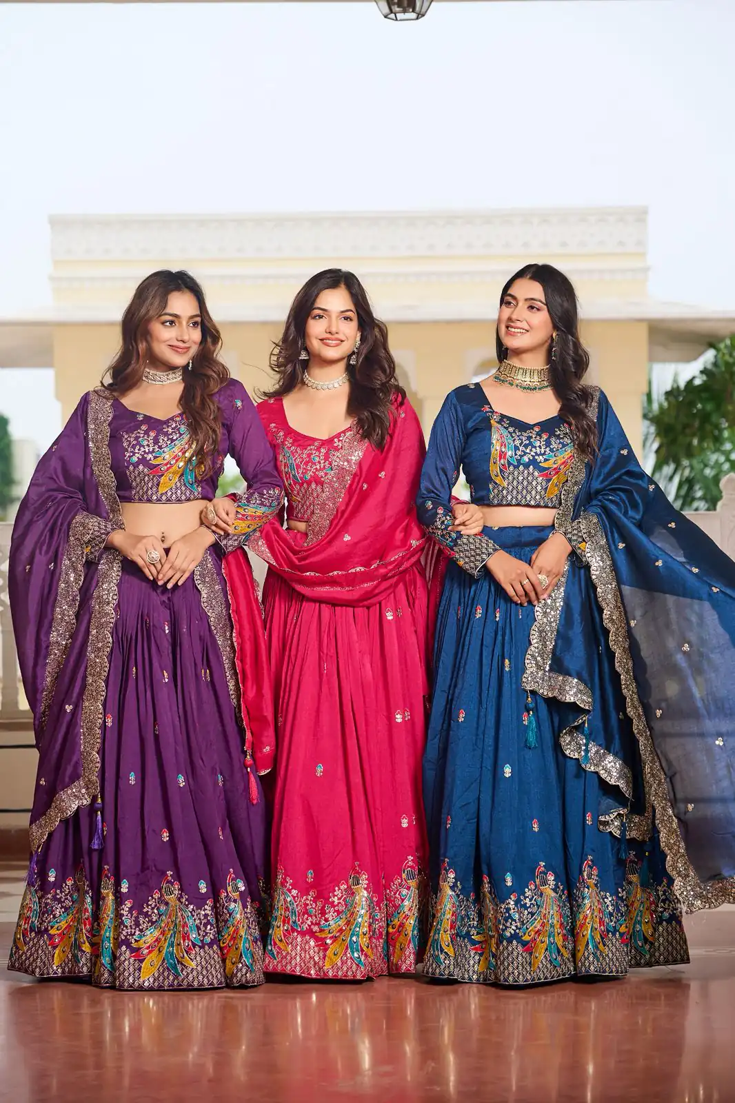 Blue Vichitra Embroidery Work Lehenga Choli - Image 6