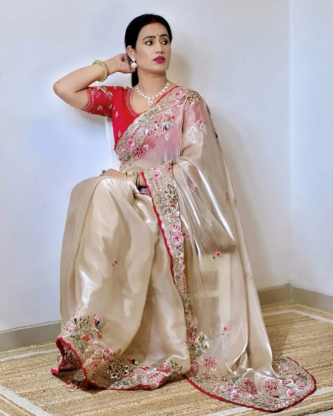 SC 1008 Cream Organza Silk Saree Perfect for Wedding, Party, Eid, Makar Sankranti, Anniversary –. Affordable Price ₹2399. Delivery 4-6 Working Days. | Sarees, Bollywood Sarees, Creative Sarees, Designer Sarees, Embroidered Sarees, Ethnic Saree, Modern Digital sarees, Party Wear Sarees