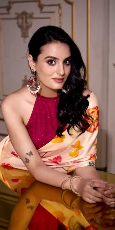 YNF 7026 Cream Color Satin Silk Printed Saree Casual, Wedding, Festive, Events . Expected Delivery  4-6 Working Days @1599/- only                                                                                                                                           | Sarees, Bollywood Sarees, Creative Sarees, Designer Sarees, Embroidered Sarees, Ethnic Saree, Modern Digital sarees, Party Wear Sarees