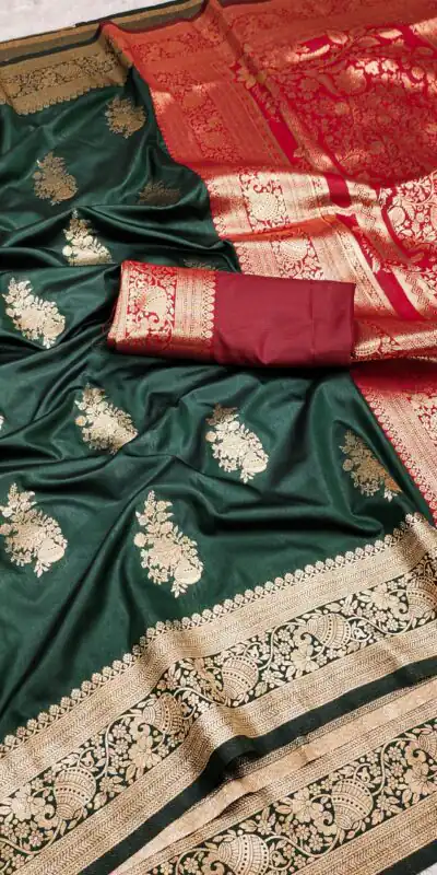MB 1027 Green in Banarasi Silk Zari Work & Lace Work Saree . Available at ₹1999 only. Delivery 4-6 Working Days. Shop now. | Sarees, Bollywood Sarees, Creative Sarees, Designer Sarees, Embroidered Sarees, Ethnic Saree, Modern Digital sarees, Party Wear Sarees
