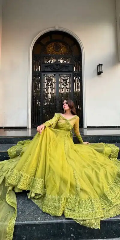 RTC 5895 Green Butterfly Net Lehenga Choli with Designer Work. Affordable Price ₹2599. Delivery 4-6 Working Days. Shop now. | Lehenga, Bollywood Lehenga, Creative Lehenga, Designer Lehenga, Embroidered Lehenga, Party Wear Lehenga