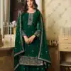 DS LT 8301 Green color Georgette Embroidery Sequence Work Sharara Suit Wedding, Festive, Events Etc. Expected Delivery 4-6 Working Days @2149/- | Jump Suits, Salwar suit, Casual Suits, Creative suits, Designer Suits, Palazzo Suits, Party Wear Suits, Patiala Suits, Straight Suits