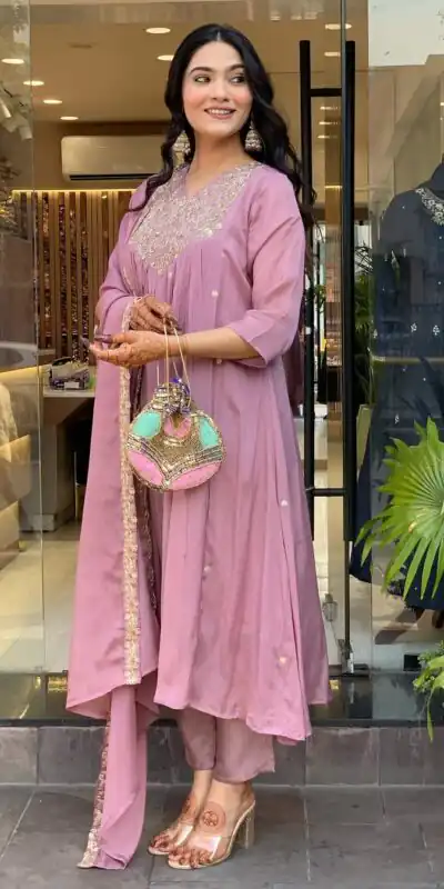MF 819 Lavender Color Cotton Silk Salwar Suit with Mirror Work. Affordable Price ₹1699. Delivery 4-6 Working Days. Shop now. | Jump Suits, Salwar suit, Casual Suits, Creative suits, Designer Suits, Palazzo Suits, Party Wear Suits, Patiala Suits, Straight Suits