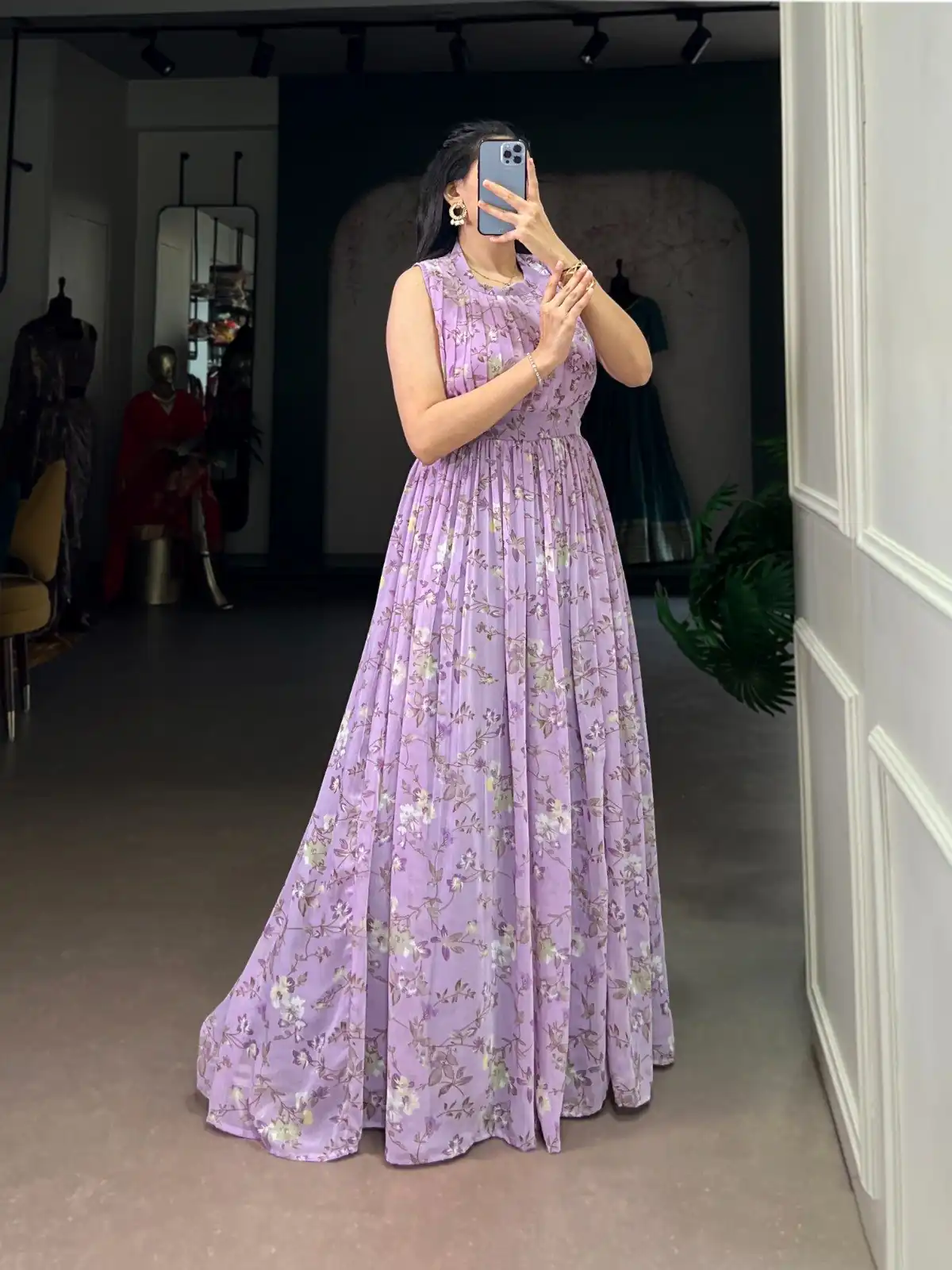 YNF 5200 Lavender Color Weightless Marbal Gown with Designer Work. Available at ₹1649 only. Delivery 4-6 Working Days. Shop now. | Gowns, Bollywood Gowns, Creative Gowns, Designer Gowns, Embroidered Gowns, Party Wear Gowns