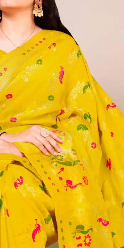 YNF 7907 Lemon Yellow Nylon Weaving Work Saree Perfect for Wedding, Party, Baby Shower, Holi, Ethnic Day – Available at ₹2149 only. Delivery 4-6 Working Da | Sarees, Bollywood Sarees, Creative Sarees, Designer Sarees, Embroidered Sarees, Ethnic Saree, Modern Digital sarees, Party Wear Sarees
