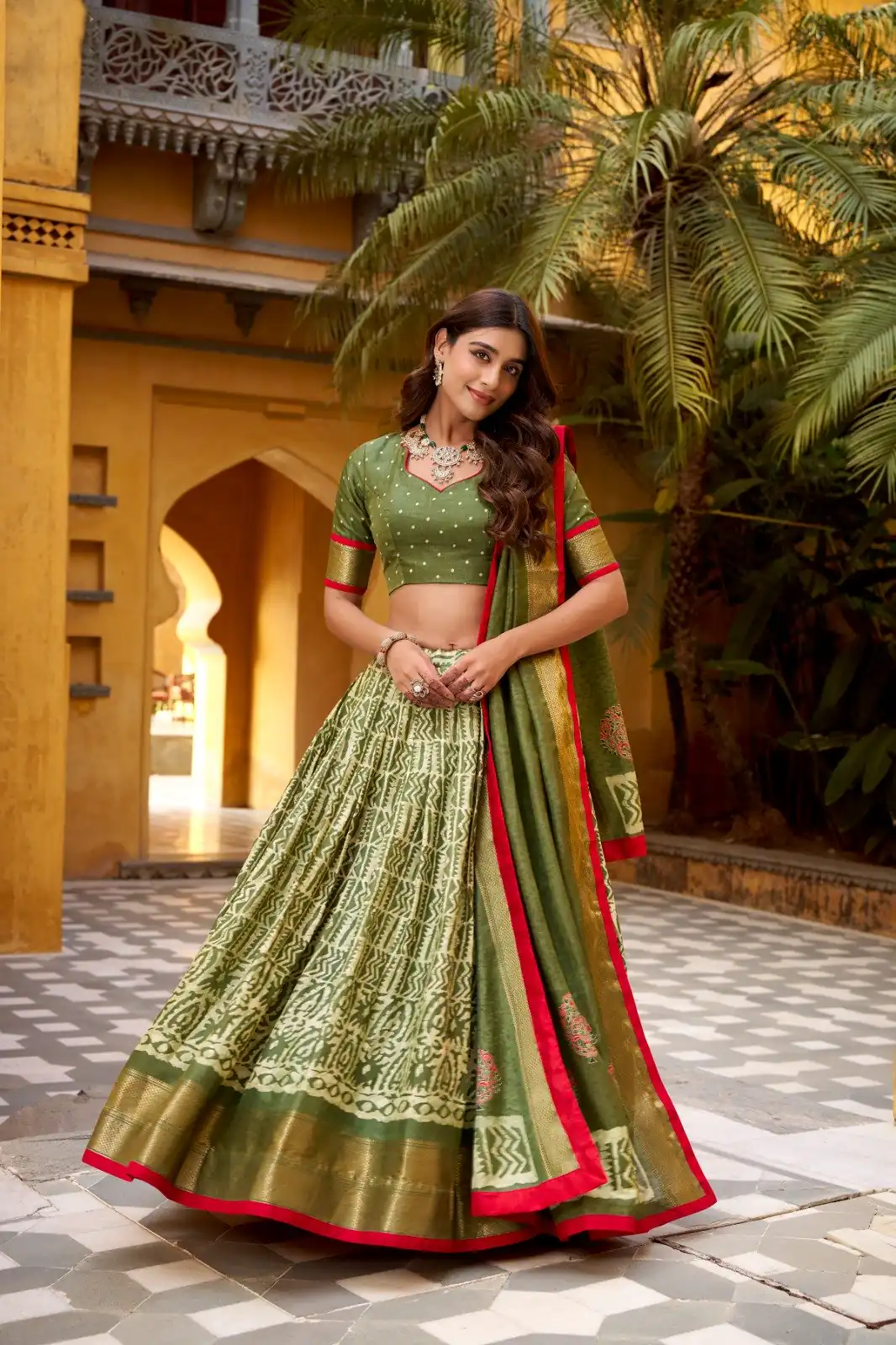LNB 1252 Mahendi Dola Silk Lehenga Choli Perfect for Wedding, Party, Raksha Bandhan, Engagement, Onam – . Now at just ₹2449. Delivery 4-6 Working Days. | Lehenga, Bollywood Lehenga, Creative Lehenga, Designer Lehenga, Embroidered Lehenga, Party Wear Lehenga