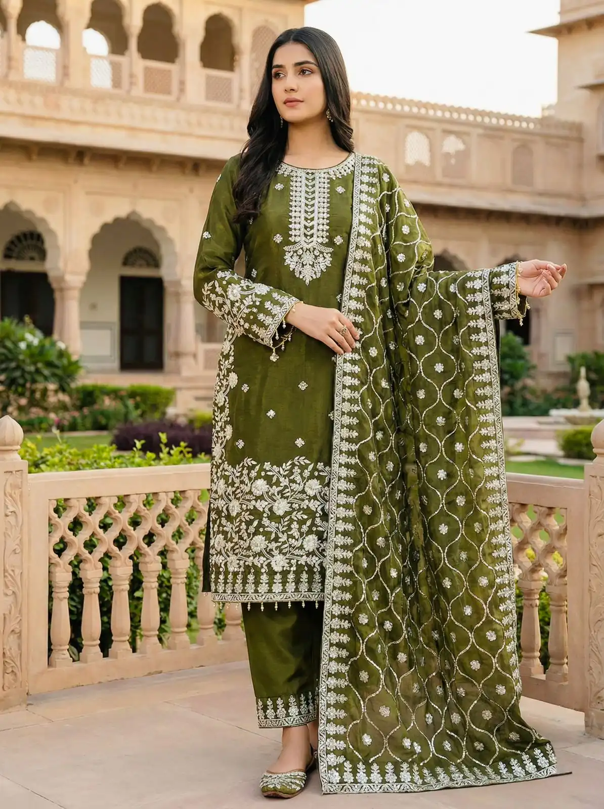 SRK 5320 Mahendi in Organza Silk Embroidery Work & Lace Work Salwar Suit . Available at ₹2399 only. Delivery 4-6 Working Days. Shop now. | Jump Suits, Tops & Bottoms, Track Suits, Salwar suit, Casual Suits, Creative suits, Designer Suits, Palazzo Suits, Party Wear Suits, Patiala Suits, Straight Suits, Trendy Wear