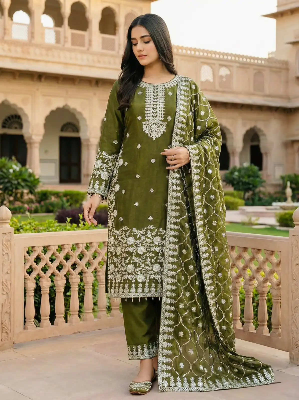 SRK 5320 Mahendi in Organza Silk Embroidery Work & Lace Work Salwar Suit . Available at ₹2399 only. Delivery 4-6 Working Days. Shop now. | Jump Suits, Tops & Bottoms, Track Suits, Salwar suit, Casual Suits, Creative suits, Designer Suits, Palazzo Suits, Party Wear Suits, Patiala Suits, Straight Suits, Trendy Wear